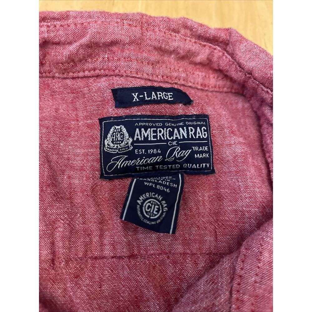 American Rag Button Up Shirt Size XL Red - Picture 3 of 4